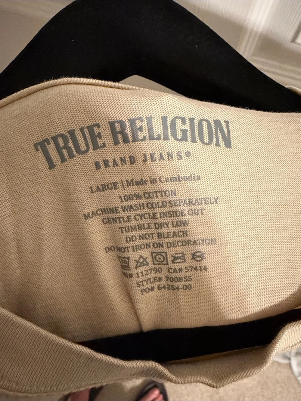 True Religion Fog Embroidered Patch Graphic T-Shirt - Size Large